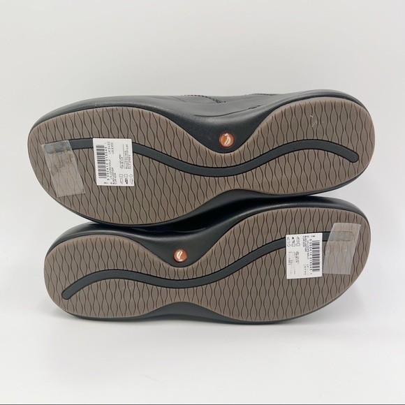 6XW 6 XW Extra Wide Clarks Women's Un.Loop 2 Walk Black Leather‎ Loafer Shoes - Picture 10 of 16